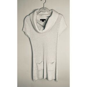 INC International Concepts Women's Medium Silk Blend Metallic Silver Mini Dress